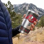 Rico Industries NFL Football Tampa Bay Buccaneers 20oz Stainless Steel Tumbler with Lid - Great For Coffee, Tea, Water or Cocktails