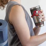 Rico Industries NFL Football Tampa Bay Buccaneers 20oz Stainless Steel Tumbler with Lid - Great For Coffee, Tea, Water or Cocktails