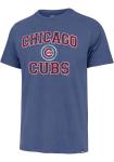 47 Brand MLB Men's Team Color Union Arch Franklin Primary Logo Short Sleeve Baseball T-Shirt - Chicago Cubs - Blue - Large