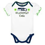 Gerber NFL Seattle Seahawks 3 Pack Ruffle Sleeve Team Bodysuit, blue/white/pink Seattle Seahawks, 0-3 Months