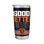 Rico Industries NFL Football Chicago Bears "GOOD. BETTER. BEST." 20oz Stainless Steel Tumbler with Lid - Great For Coffee, Tea, Water or Cocktails