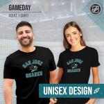 Wright & Ditson NHL Adult Game Day Unisex T-Shirt - 100% Cotton - Tagless Short Sleeve Hockey Tee - Comfortable & Lightweight (San Jose Sharks - Black, Large)