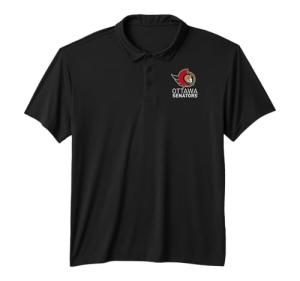Ottawa Senators Power Play Black NHL Officially Licensed Performance Polo Shirt