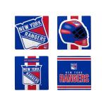 FOCO NHL Official 4-Pack Beverage Drink Ceramic Stone Coaster Set (New York Rangers)