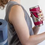 Rico Industries NFL Football Arizona Cardinals 20oz Stainless Steel Tumbler with Lid - Great For Coffee, Tea, Water or Cocktails