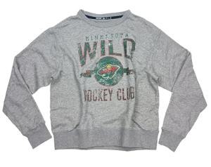adidas Men's NHL Minnesota Wild Distressed Graphics Crew Sweatshirt, XX-Large Grey
