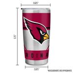 Rico Industries NFL Football Arizona Cardinals 20oz Stainless Steel Tumbler with Lid - Great For Coffee, Tea, Water or Cocktails