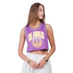 Ultra Game WNBA Official Womens Crop Top Pre-Game Tank Top, Los Angeles Sparks, Team Color, Small