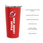 Rico Industries NHL Hockey New Jersey Devils 18oz Soft Touch, Easy Grip Tumbler