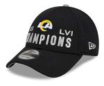 New Era Men's Black Los Angeles Rams Super Bowl LVI Champions Locker Room Trophy Collection 9FORTY Snapback Adjustable Hat