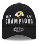New Era Men's Black Los Angeles Rams Super Bowl LVI Champions Locker Room Trophy Collection 9FORTY Snapback Adjustable Hat