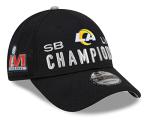 New Era Men's Black Los Angeles Rams Super Bowl LVI Champions Locker Room Trophy Collection 9FORTY Snapback Adjustable Hat
