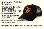 Officially Licensed Baltimore MVP Classic Primary Home Team Logo Black/Orange Mesh Trucker Snapback Hat Adjustable Embroidered Structured Sports Ball Cap