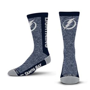 For Bare Feet NHL TAMPA BAY LIGHTNING Marble MVP Crew Sock Team Color LARGE