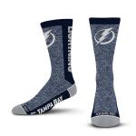 For Bare Feet NHL TAMPA BAY LIGHTNING Marble MVP Crew Sock Team Color LARGE