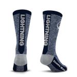 For Bare Feet NHL TAMPA BAY LIGHTNING Marble MVP Crew Sock Team Color LARGE