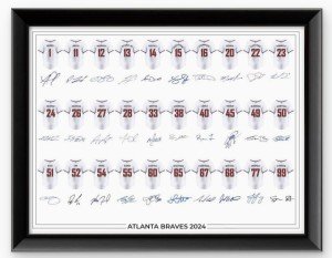 Atlanta Braves Autographed Team Poster Print - Full 2024 Roster