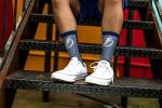 For Bare Feet NHL TAMPA BAY LIGHTNING Marble MVP Crew Sock Team Color LARGE