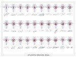 Atlanta Braves Autographed Team Poster Print - Full 2024 Roster