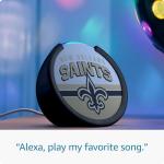 Amazon Echo Pop (newest model) | Officially Licensed NFL Limited-Edition | New Orleans Saints ('25-26 Season Design)
