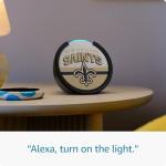 Amazon Echo Pop (newest model) | Officially Licensed NFL Limited-Edition | New Orleans Saints ('25-26 Season Design)