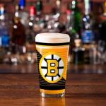 Rico Industries NHL Hockey Boston Bruins Standard 16 oz Pint Glasses with Digitally Printed Logo, Classic Drinking Glass - Great for Every Day Use