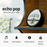 Amazon Echo Pop (newest model) | Officially Licensed NFL Limited-Edition | New Orleans Saints ('25-26 Season Design)
