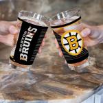 Rico Industries NHL Hockey Boston Bruins Standard 16 oz Pint Glasses with Digitally Printed Logo, Classic Drinking Glass - Great for Every Day Use