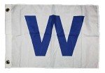 Trade Winds 12x18 12''x18'' Chicago Cubs W Win Rough Tex Knitted Flag Banner Grommets Premium Fade Resistant