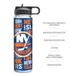 Rico Industries NHL Hockey New York Islanders 22oz Stainless Steel Tumbler with Lid - Great For Coffee, Tea, Water or Cocktails
