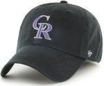 47 MLB Team Color Primary Logo Franchise Fitted Baseball Hat Cap, Unisex Adult - Colorado Rockies - Black (Medium)