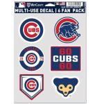 Chicago Cubs Multi Use 6 Fan Pack Decals