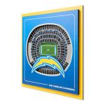 YouTheFan Officially-licensed NFL Los Angeles Chargers Stadium Series 3D Wall Art - multi-layer team stadium replica, detailed sports fan gift, indoor decor