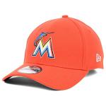 New Era MLB Miami Marlins Team Classic Road 39Thirty Stretch Fit Cap, Orange, Medium/Large