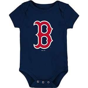 Genuine Stuff MLB Newborn & Infants 0-24 Months Primary Logo Onesie Bodysuit Romper (Boston Red Sox, 0/3 Months)