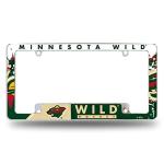Rico Industries NHL Minnesota Wild Primary 12" x 6" Chrome All Over Automotive License Plate Frame for Car/Truck/SUV