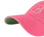 47 Boston Red Sox Primary Logo Ballpark Clean Up Dad Hat Baseball Cap (Berry Pink - Hemlock Green)