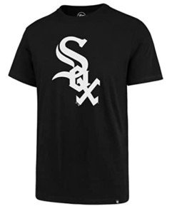MLB Men's Imprint Match Team Color Primary Logo Word Mark T-Shirt (Chicago White Sox Black, Small)