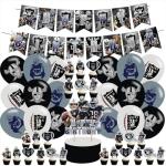 Las-Vegas Raiders Party Supplies,Las-Vegas Raiders Football Party Decorations Includes Banner, Cake Toppers, Balloon for Party Decorations