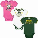 NFL Green Bay Packers Baby-Girl 3 Pack Bodysuit, Team Color, 3-6 Months (138823160PKR06M-697)