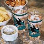 Rico Industries NHL Hockey San Jose Sharks 16 oz Pint Glasses with Digitally Printed Logo, Set of 2 Classic Drinking Glasses, for Fans, Dishwasher Safe
