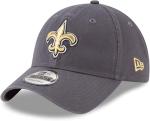 New Era NFL Core Classic 9TWENTY Graphite Adjustable Hat Cap - One Size (US, Alpha, One Size, New Orleans Saints)