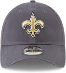 New Era NFL Core Classic 9TWENTY Graphite Adjustable Hat Cap - One Size (US, Alpha, One Size, New Orleans Saints)