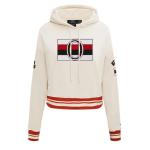 Pro Standard Womens NHL Ottawa Senators Retro Classics Cropped Pullover Hoodie Eggshell/Red M