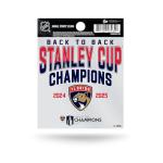 Rico Industries NHL Hockey Florida Panthers Back to Back Champions 2025 Small Static Cling