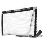 Franklin Sports NHL Los Angeles Kings 2 NHL Team Mini Hockey Set - Kids Indoor Knee Hockey Goal, Ball+2 Mini Stick Combo Ages 3+