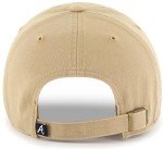 47 MLB Khaki Primary Logo Clean Up Adjustable Strap Baseball Dad Hat Cap, Adult One Size Fits All - Atlanta Braves - Khaki