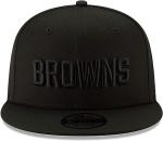 New Era NFL 9FIFTY Black On Black Adjustable Snapback Hat Cap One Size Fits All (Cleveland Browns)