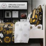 FOCO Boston Bruins NHL Team Color Bed in a Bag Comforter Bedding 5 Piece Twin Set