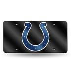 Rico Industries NFL Indianapolis Colts - Black Laser Inlaid Metal License Plate Tag , 6 x 12"